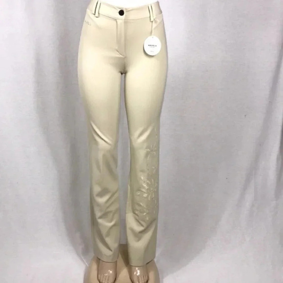 Absolu Size 2 Vintage Floral Detailed Pants in Beige Color. New With Tag. - Picture 1 of 8